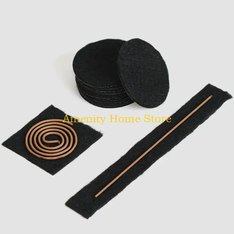 F26C 10pcs/bag Incense Burner Fireproof Mat Catchers Pad Flame Retardant for Bedroom Dormitory Incense Coil Tower Supplies