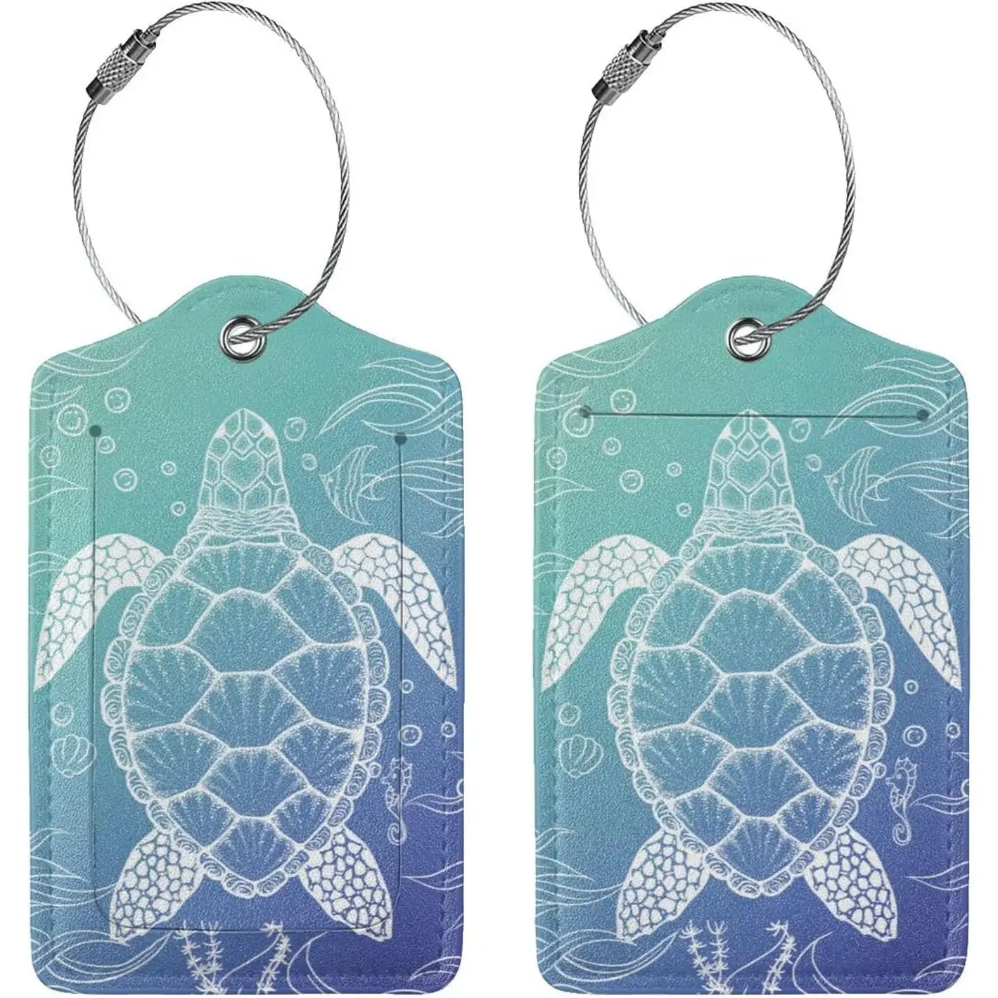 

2 упаковки багажной бирки с морской черепахой для чемоданов, милые украшения для вечеринок на тему черепахи, кожаные бирки, круизный корабль, незаменимые для путешествий, уникальные