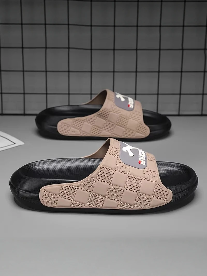 

Men's Large Size 45 Slip-On Slippers Home Bath Anti-Slip Odor Control Outdoor Sports Flat Sandals Comfortable Wearing Experience