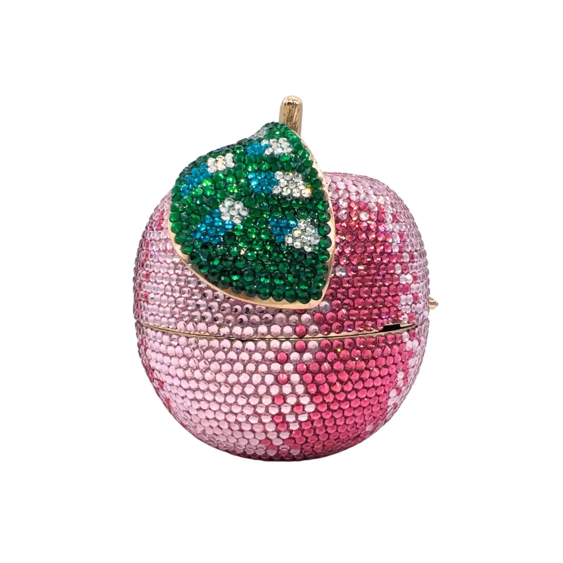 Luxury Apple Fruit Crystals Evening Clutch Bags Women Gems Shoulder Bags Bling Diamond Metal Clutch Purses Wedding Party Purse B