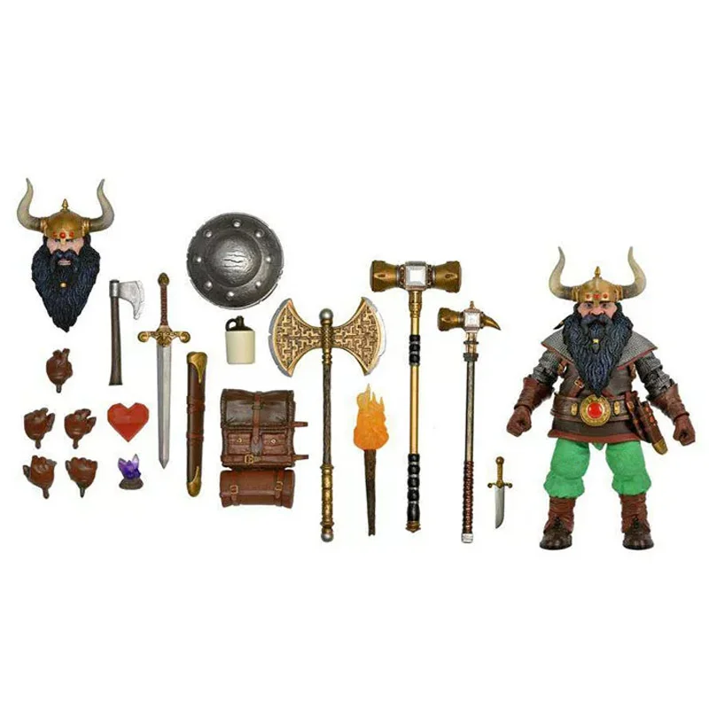 NECA Original Dungeons & Dragons Ultimate Elkhorn The Good Dwarf Fighter 7 Inch Action Figure D&D Fantasy Collectible Model Toy