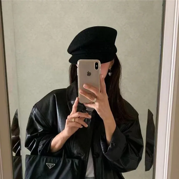 Australian 100 Wool Beret Hat Black Knight Style Women's Fashionable Winter Cap Lady's Newsboy Hat Versatile Autumn Winter Hat