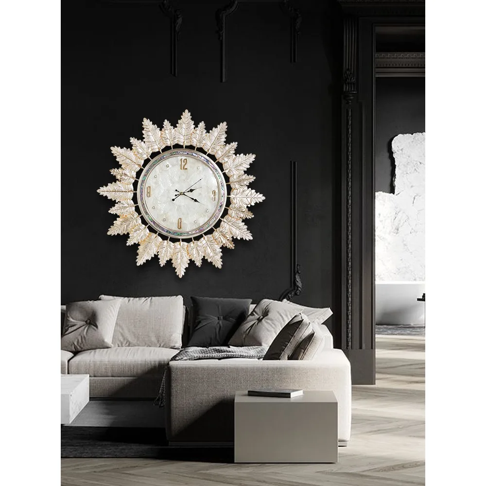 Advanced sense of luxury shell wall clock creative clock decorative wall clock modern minimalist household living room mute cloc