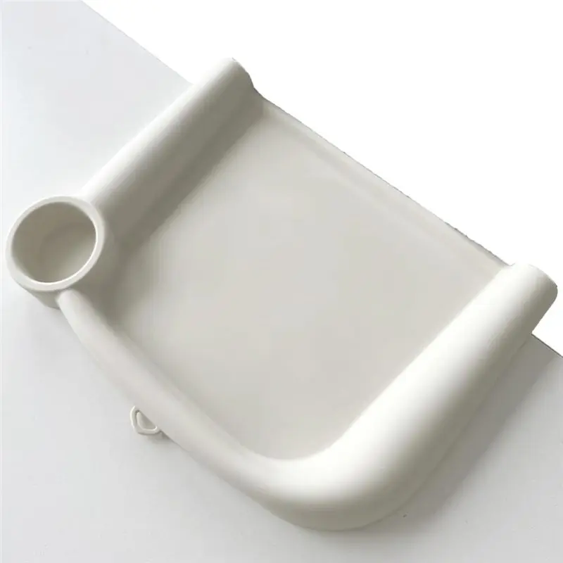 A96K-Silicone Baby Feeding Tray For Clip-On Fast Table Chair Dishwasher For Inglesina Fast Table Chair Baby Dining Tray White