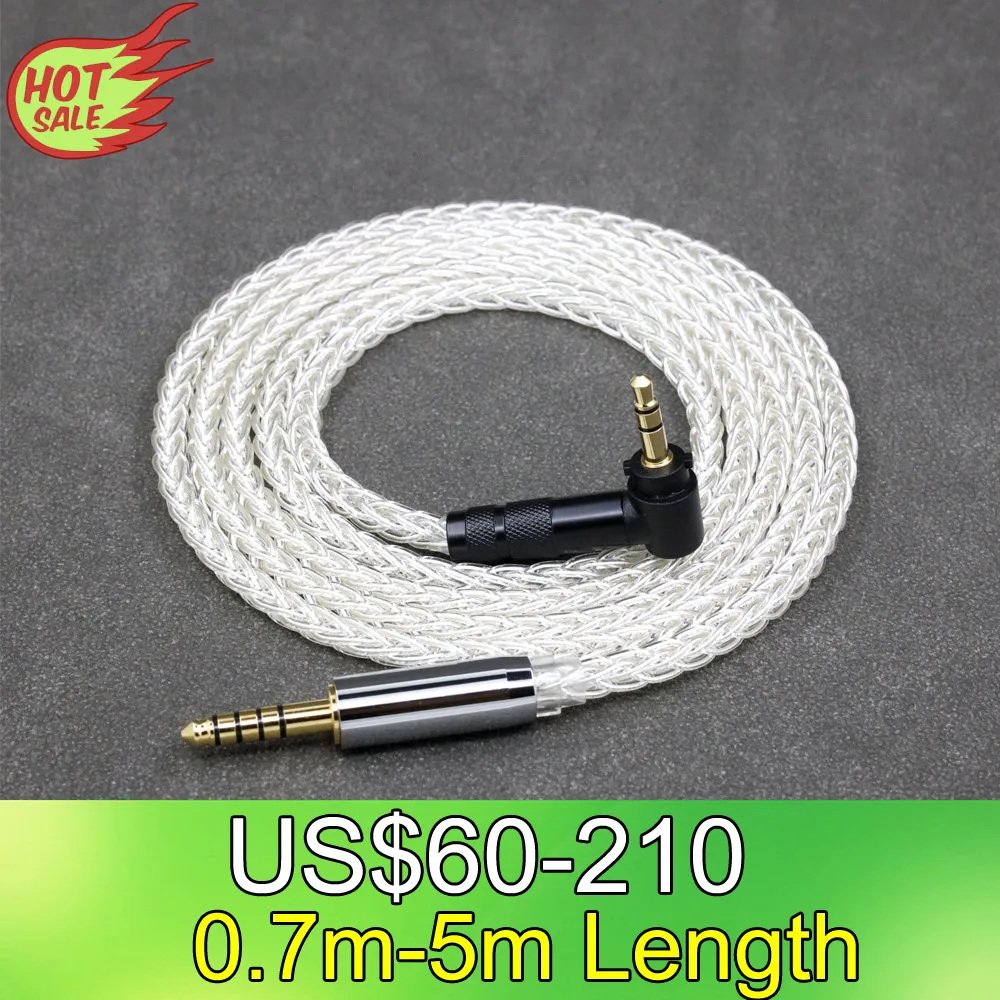 LN 008497   8 كور 99% 7n الفضة النقية البلاديوم سماعة سماعة كابل ل Fostex T50RP Mk3 T40RP Mk2 T20RP Mk2 Dekoni الصوت