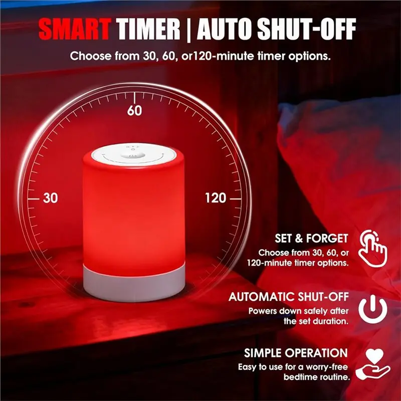 【BRAND NEW】Sleep Aid Function Red Light Therapy Sleep, Touch Type 670Nm Wavelength Red Night Light And Sunlight Lamp