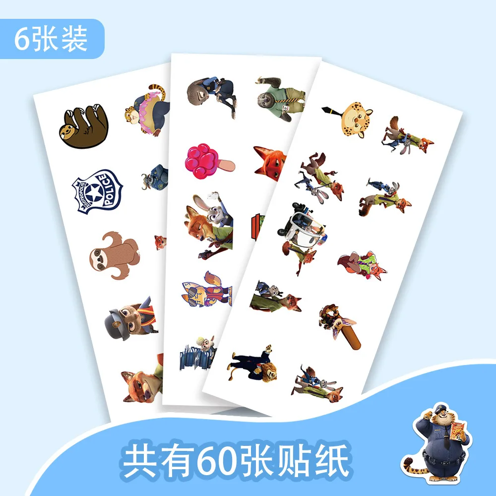 60 قطعة ديزني الكرتون Zootopia الكتابة على الجدران ملصق الإبداعية الديكور دفتر المحمول اللوحي ملصقات مقاومة للماء DIY بها بنفسك الاطفال اللعب هدية #3