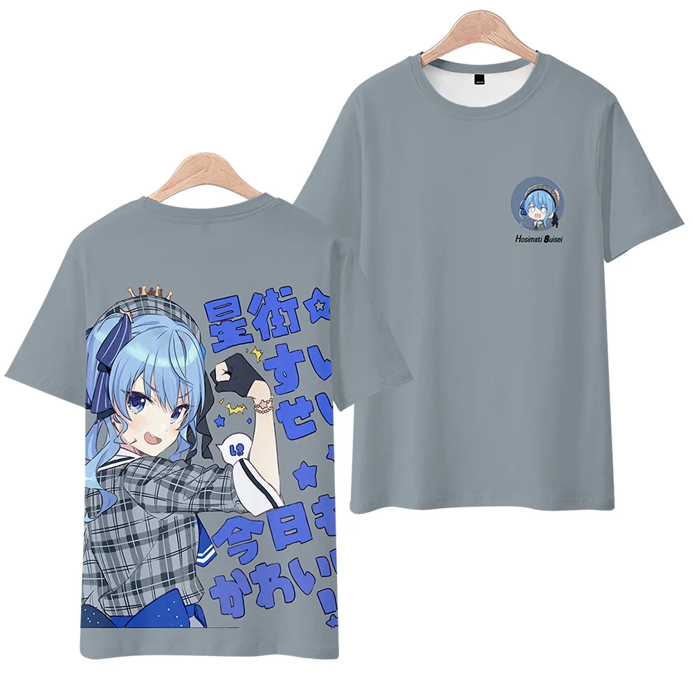 

2026 HOLOLIVE VTuber Hosimati Suisei 3D Printed Spring Summer Preppy Men/Women Street Clothes T-shirt Streetwear Kawaii style