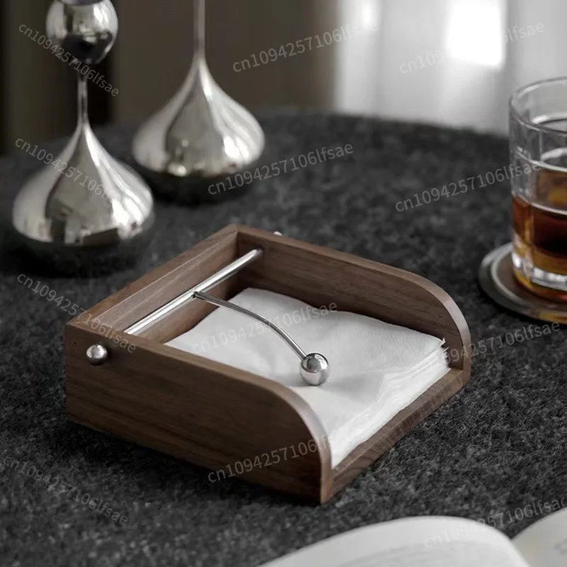 

Restaurant and hotel tissue box square napkin cardboard bracket light luxury stainless steel tissue rack ornaments