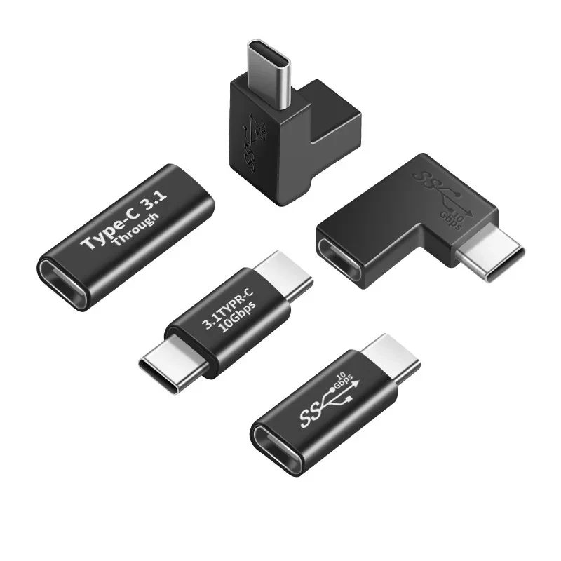 Adaptador USB 3,1 tipo C, convertidor de codo, extensión de sincronización de datos de carga USB C, conector tipo USBC hembra a macho para PC, mesa de ordenador portátil
