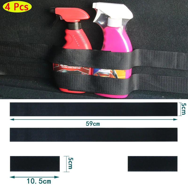 Car Trunk Organizer Elastic Fixing Belt Storage Bag Fire Magic Sticker Extinguisher Belt Strap Car Vehicle Interior Accessories