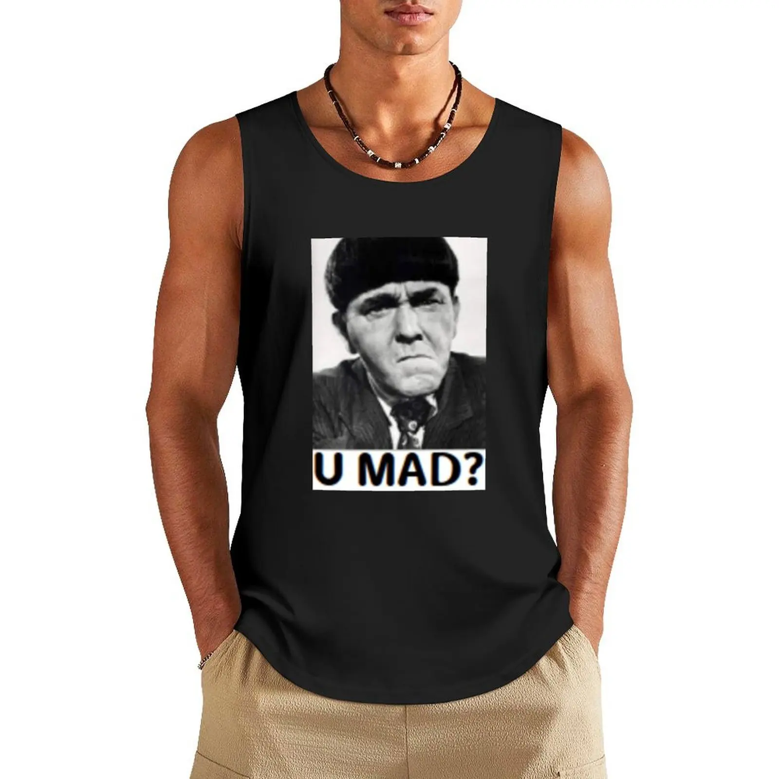 

Moe Howard U Mad Tank Top Vest Men's summer clothes t-shirts for men men clothings