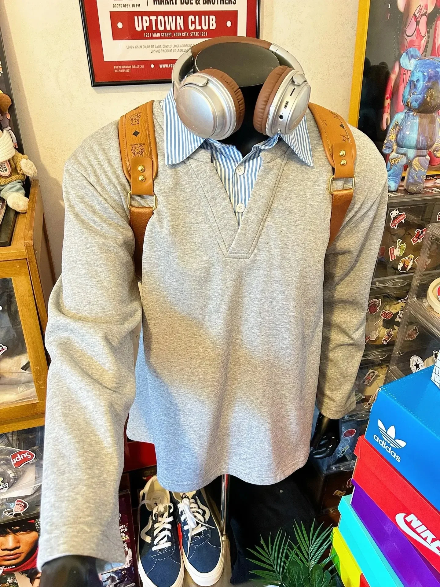 

ay irt Толстовка Мужская Long Sve V-Ne Футболка Splice Fake из двух частей American Sle Heavyweight Premium Feel Autumn ...