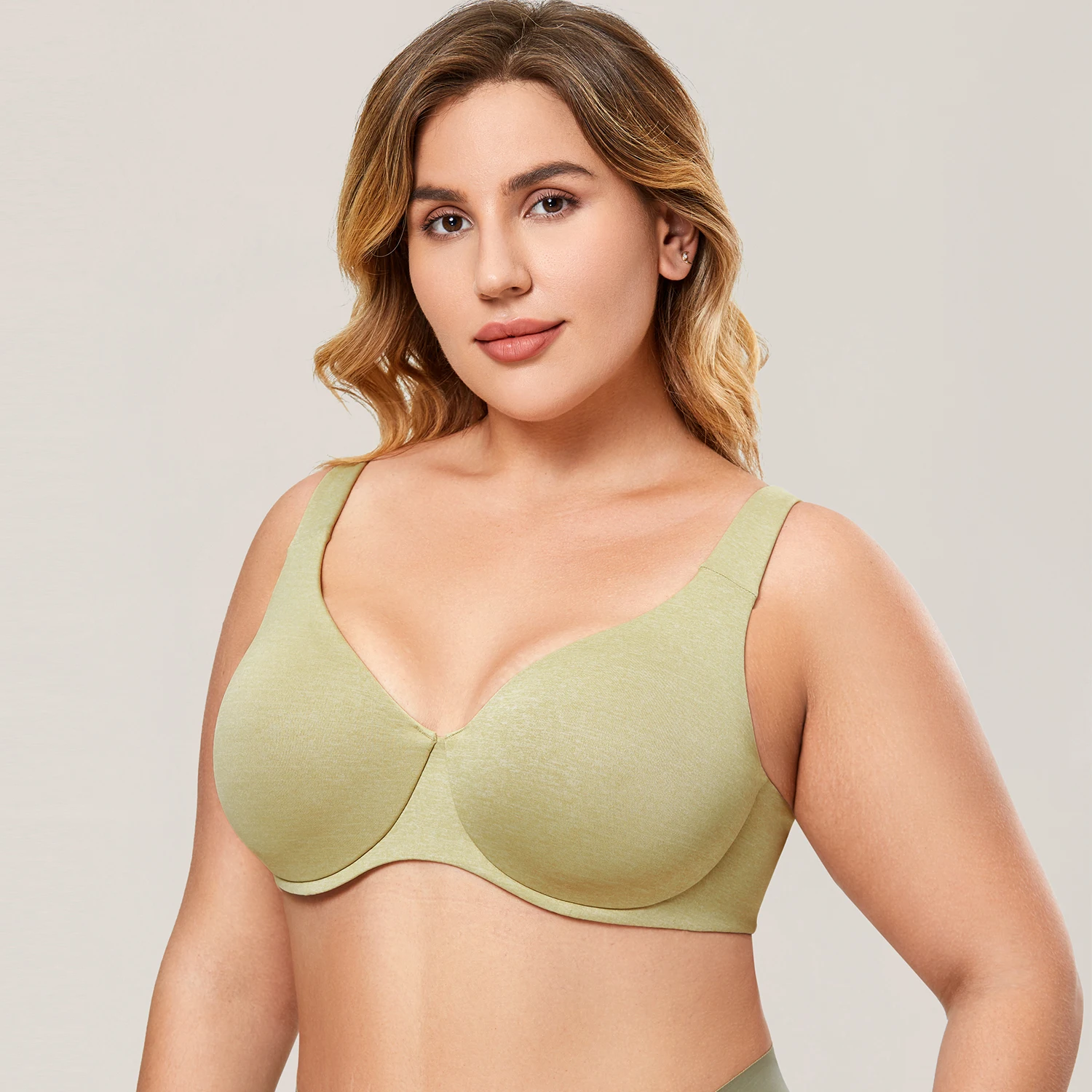 Women\'s Seamless Full Coverage Plus Size Bra Minimizer Underwire Non-padded Cup B-DD E F G 34-42 44 46