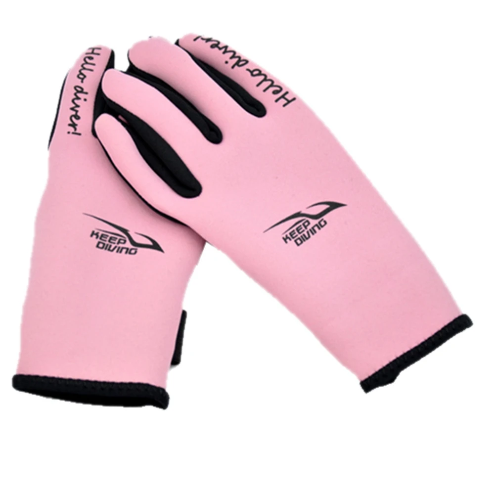 

KEEP DIVING 2mm Scuba Diving Gloves Non-Slip Snorkeling Submersible Supplies Skiing Surfing Wetsuit,Pink M