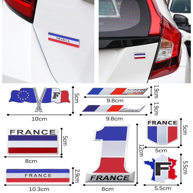 

Стайлинг автомобиля, эмблема 3D алюминий, логотип Франции, наклейки с флагом, декоративные аксессуары для Renault koleos duster megane 2 3 logan clio