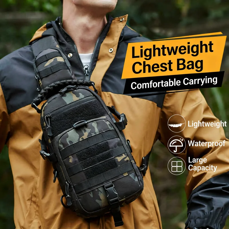 

Тактическая сумка-рюкзак для мужчин, водонепроницаемая, для спорта, активного отдыха, походов, альпинизма, велоспорта, рыбалки, путешествий, наплечная сумка-слинг, поясная сумка