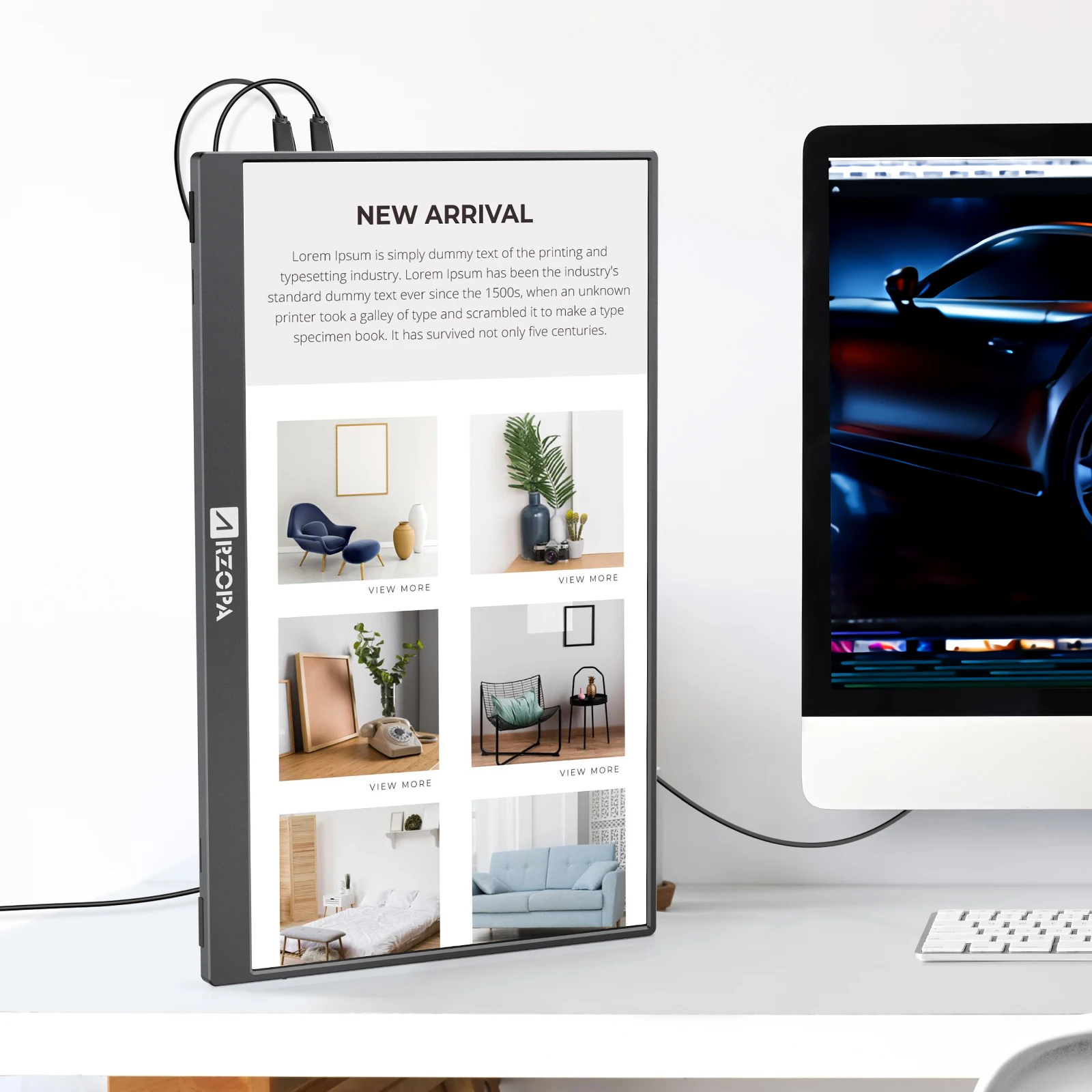 Arzopa 1080P Oled Laptop Screen Extender PC 14 Inch Portable Mon tor For Laptop With USB Type C Input