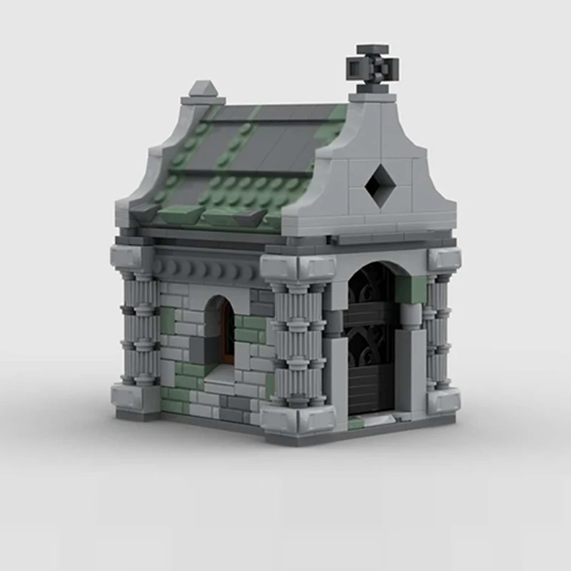 Medieval Castle Model MOC Building Bricks The Small Chapel Modular Technology Children Holiday Gifts Assemble Toys Suit
