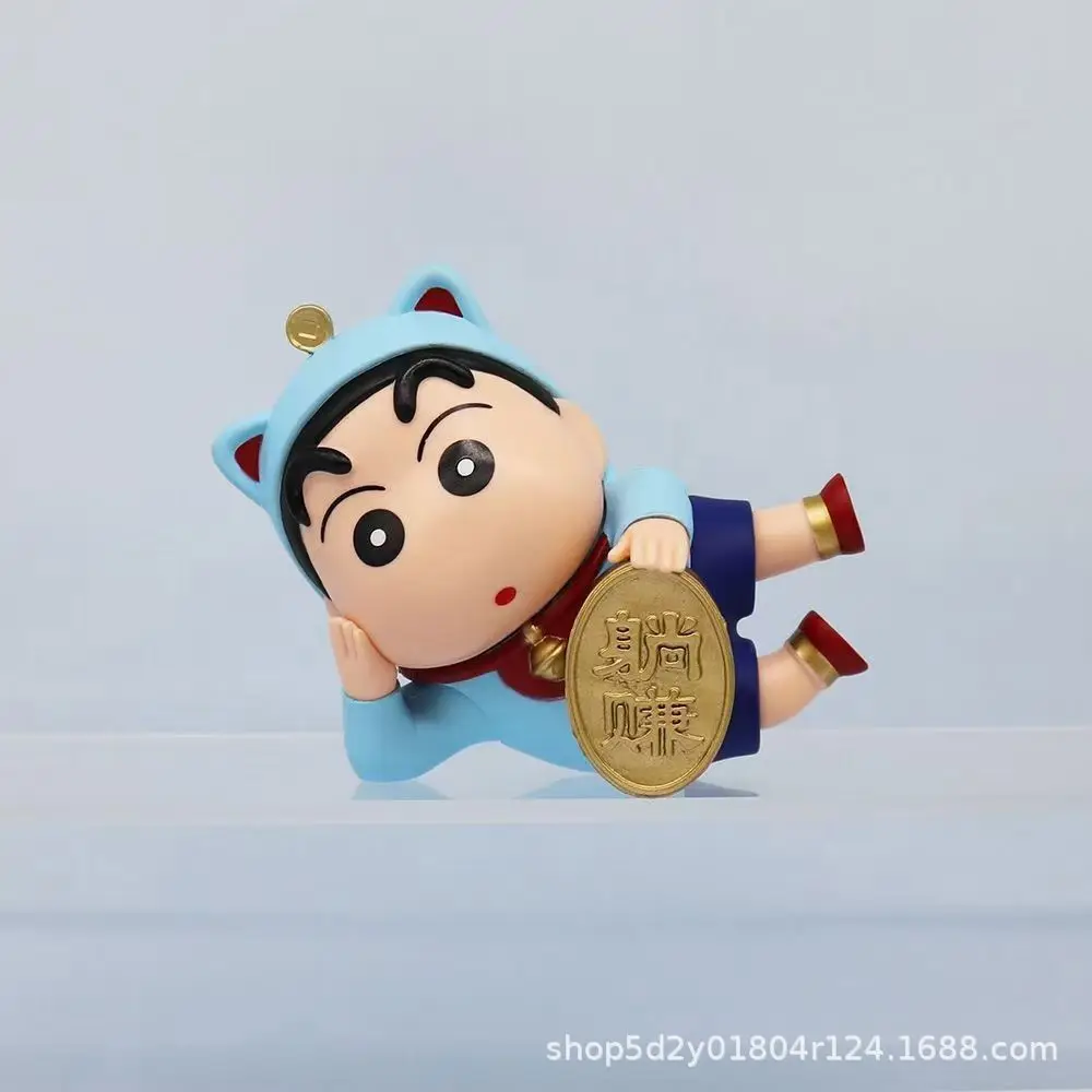 新 5 ピース/セットアニメ Q バージョンクレヨンしんちゃん横たわる姿勢アクションフィギュア PVC モデルおもちゃ人形車の装飾品コレクションギフト