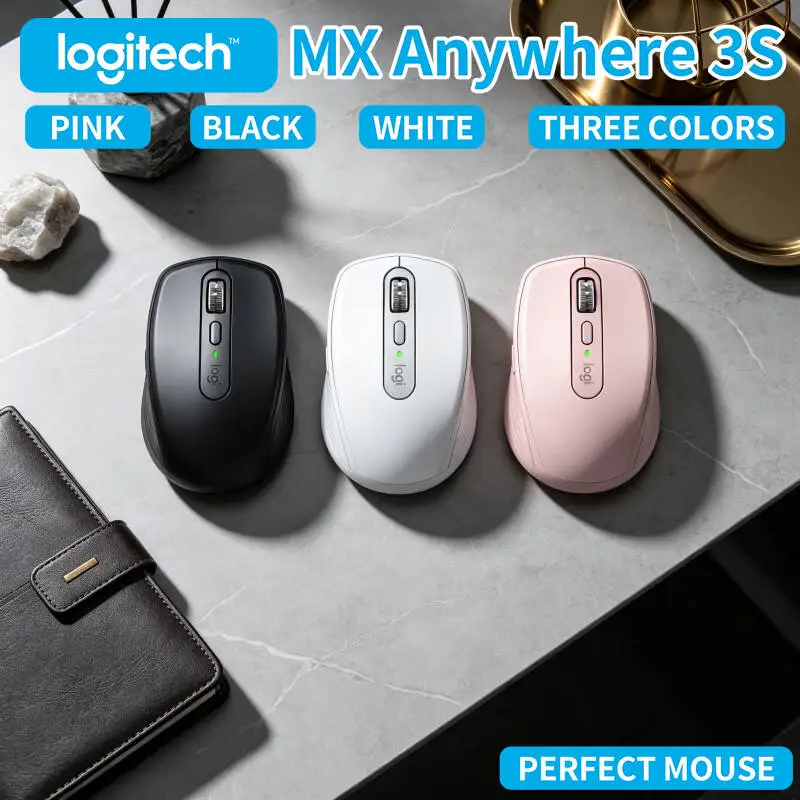 Wireless MX Anywhere 3S - 8000 DPI, MagSpeed Scroll, Anti-Slip Grip, Great for Co-working Studio & Home Office
