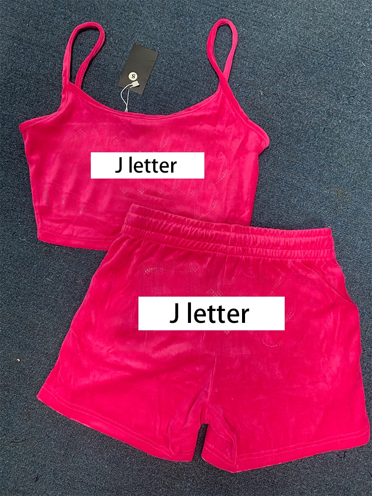 2 Piece Set Women Camisole Outfit Velvet Sleeveless Crop Top and Shorts Set Sexy Tank Top and Drawstring Shorts with Pockets Set