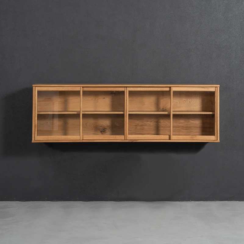 Wooden high-end household cabinets with glass partitions