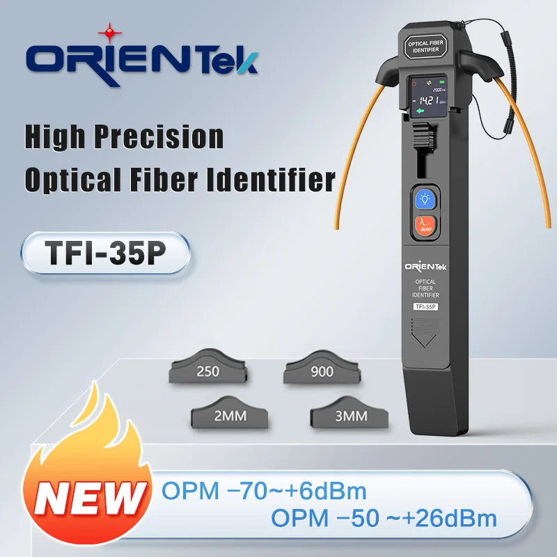 Orientek TFI-40V TFI-45 معرف الألياف الضوئية + ضوء VFL + LED، كاشف معرف الألياف الحية OFI