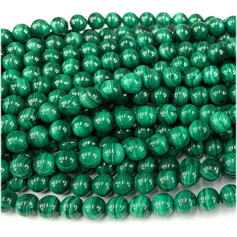 

Malachite Natural Loose Round Beads For Jewelry Making Charms Stones Gemstones DIY Necklace Bracelets Earrings
