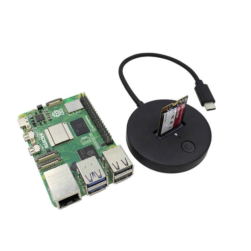 Raspberry Pi 5 M.2 SSD Flasher - NVMe/SATA Burner & Mobile Enclosure for Jetson Orin & Pi 5