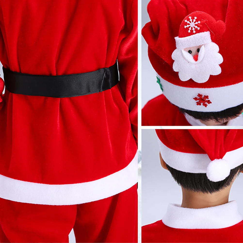 

Santa Claus Costume for Boy Christmas Costumes Holiday Cosplay with Handle Miss