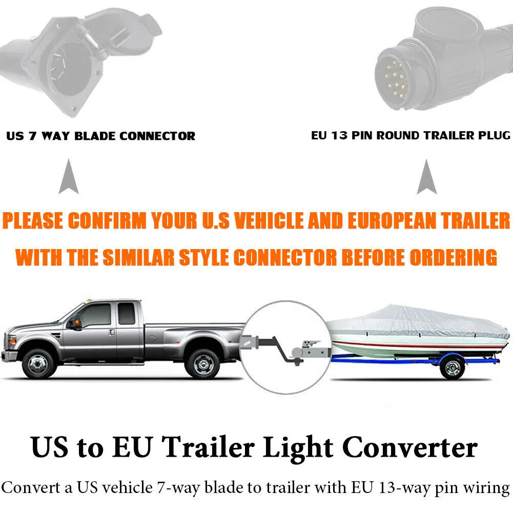 Trailer Connector Light Cable Converter Adapter 7 Pin To European 13 Pin Way Plug Tail Light Wiring Separation