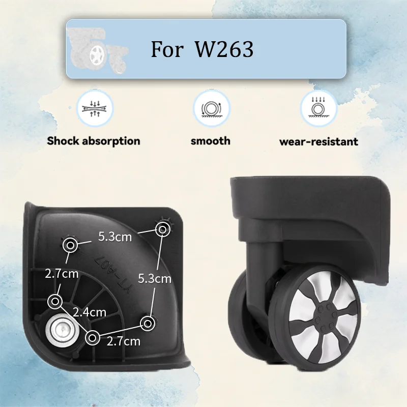

For DW263 Heavy Duty Luggage Wheels 300LBS Load 360° Swivel TPU Mute Shockproof Suitcase Repair Parts
