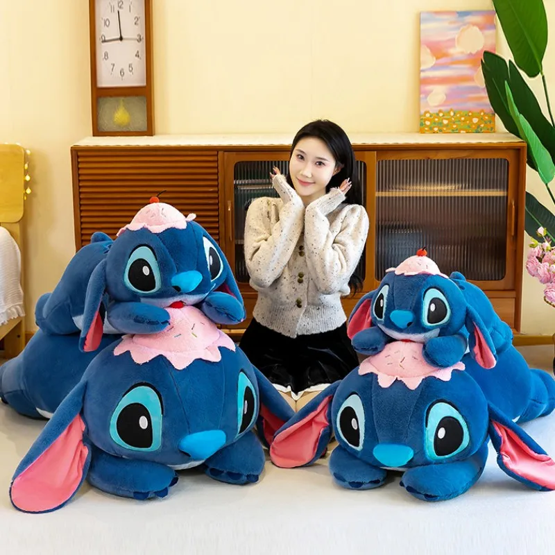 100-120cm Disney Stitch Plush Toys Ice Cream Lilo& Stitch Stuffed Animals Plushie Doll Cartoon Room Decor Girl Cute Gifts Toys