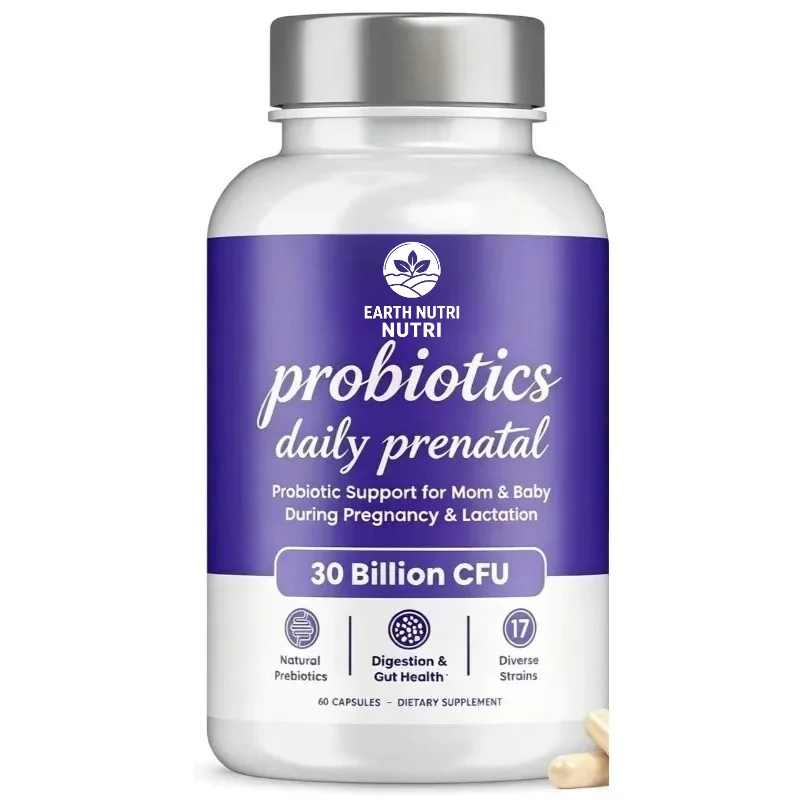 Prenatal Probiotics  30 Billion CFU, 17 Strains+organic Prebiotics | 60 Capsules for Digestive, Intestinal, and Immune Health