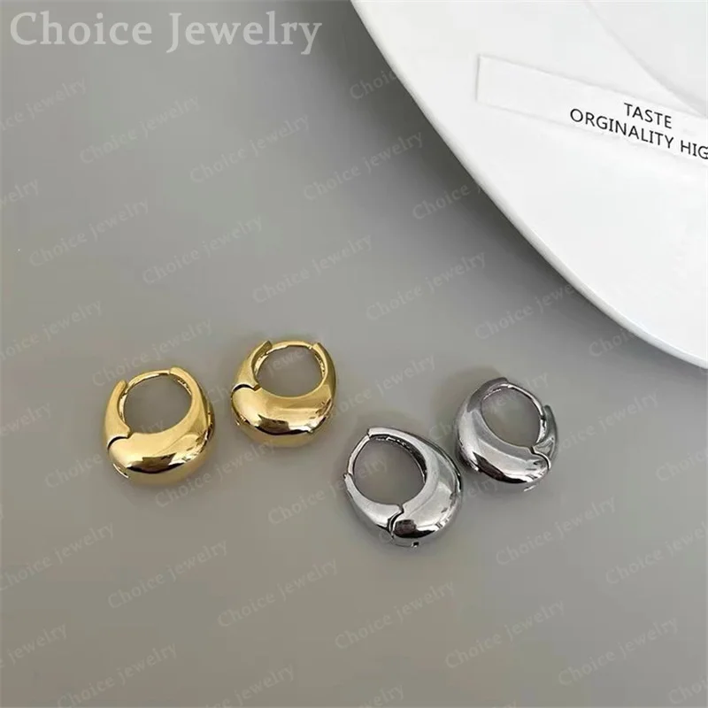925 Sterling Silver Gold Ear Clip Earrings For Women Gifts Creativity Street All-match Party And Daily Wear