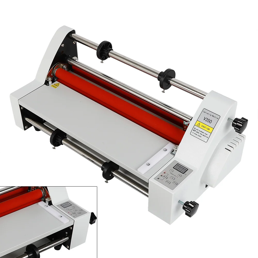 110V V350Hot Cold Roll Laminator  Machine W/ Electronic Temperature Control for Both Hot and Cold Laminatin