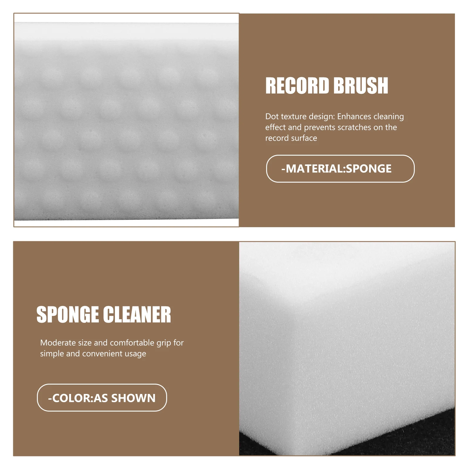 

10Pcs Record Vinyl Dust Brush High Hardness Sponge Professional Grade Cleaner for Turntable Maintenance Scratch Free Design