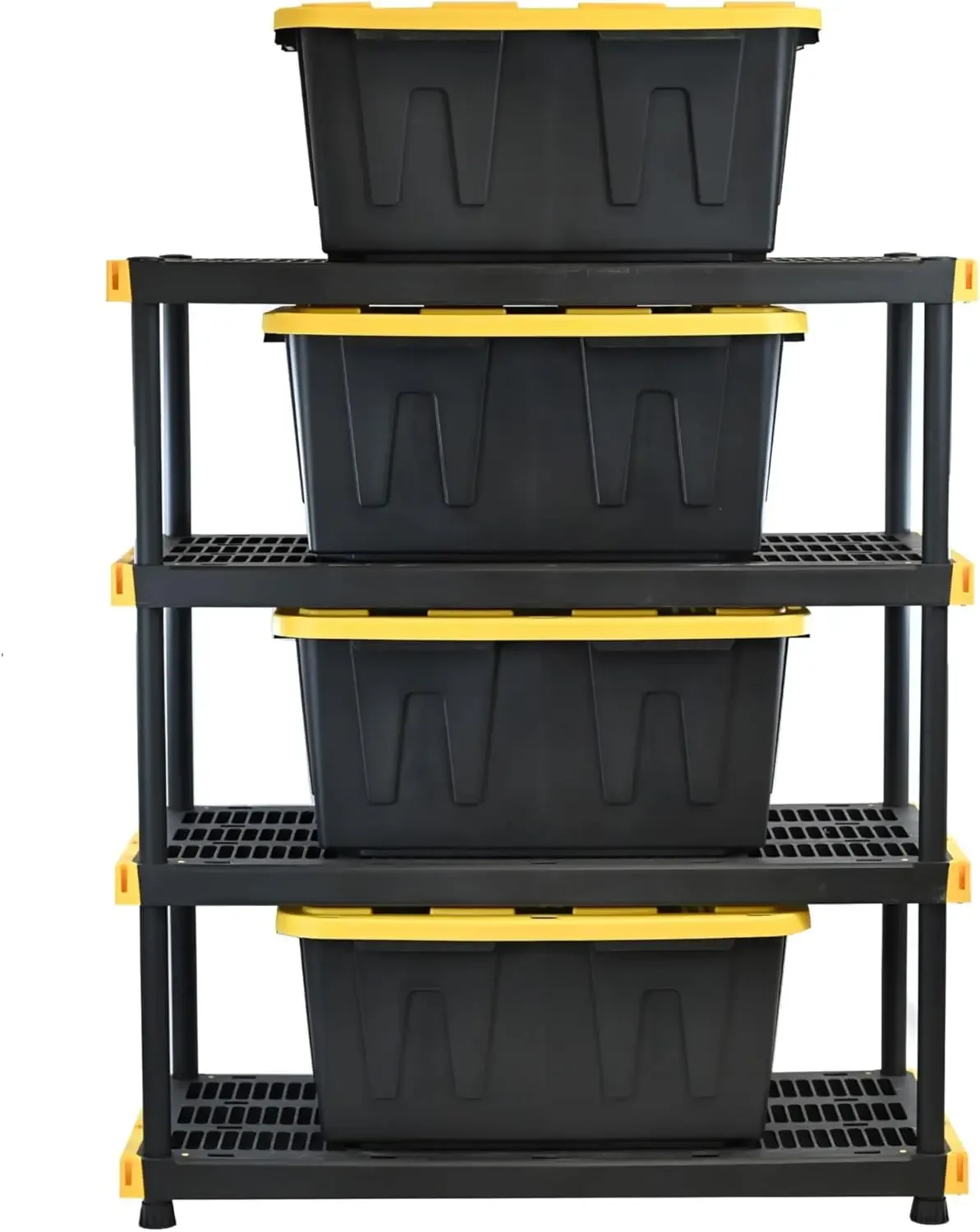 

Black & Yellow Extremely Durable Shelf, Heavy Duty Storage Containers, 27 Gallon Container