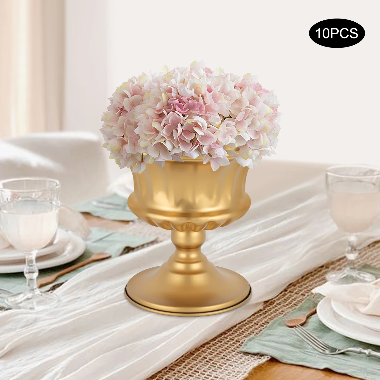 10* Gold Vases Floral Holders Flower Stand Wedding Centerpieces Vase Table Decorations