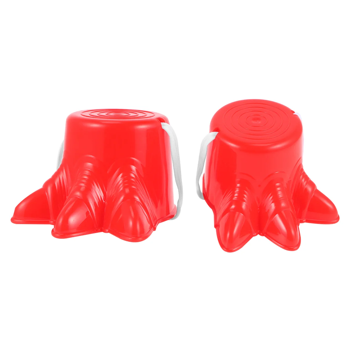 2pcs Stilts Shoes Plastic Claw Shape Training Shoes Outdoor Sports Toy (Red, Rope for Random Style))