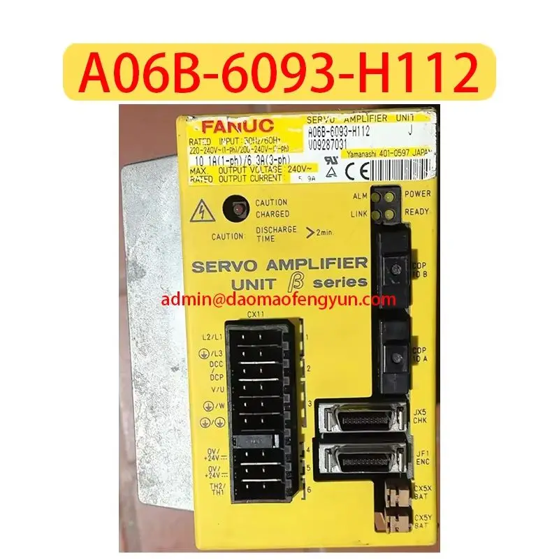 Genuine Original A06B-6093-H112 Used Servo Drive，A06B 6093 H112，Fast shipping