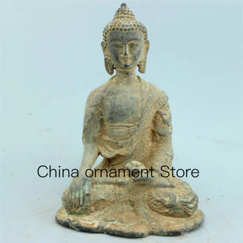 

Ancient Antique Art Folk Culture Bronze Buddha Statue Shakyamuni Wish You Wealth