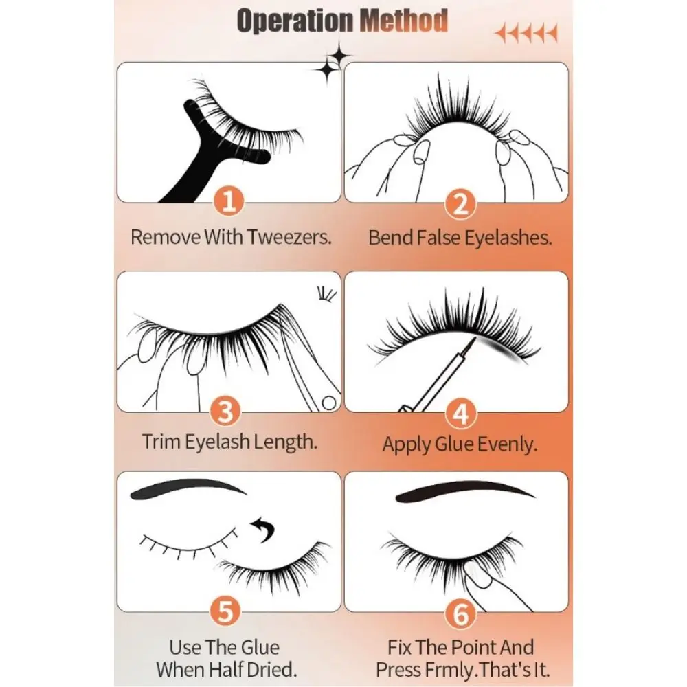 5Pairs Simulated Mink Hair Thick False Eyelashes Curled Soft Full Strip Eyelashes Long Lasting DIY Curl False Eyelashes Party