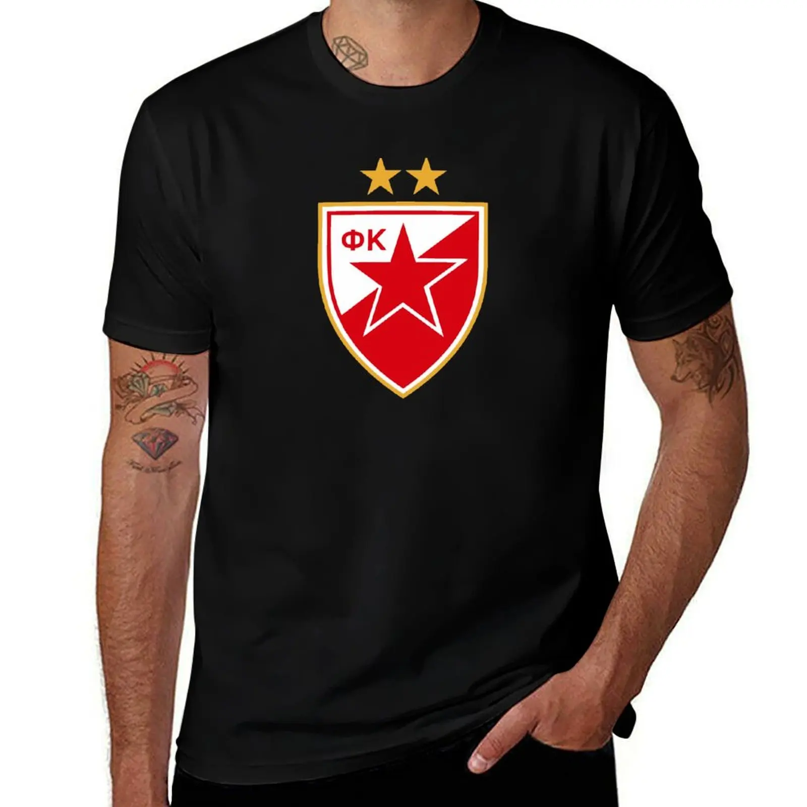 Red Star Belgrade T-Shirt Sports Casual Short Sleeve Cotton Tee T-Shirt