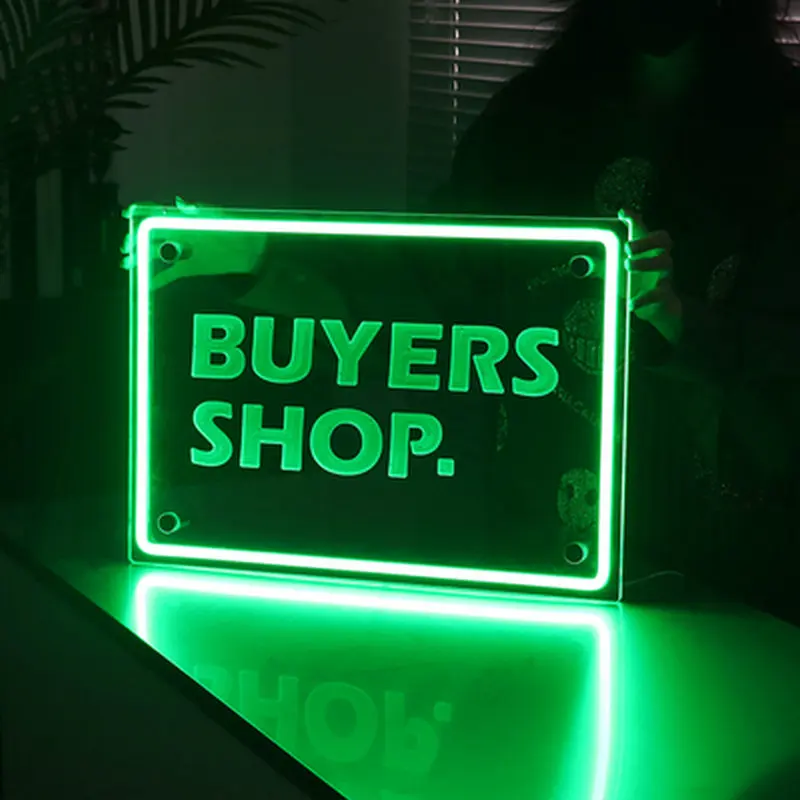 Customized small led neon light home decoration light birthday gift shop window sign acrylic glowing sign board