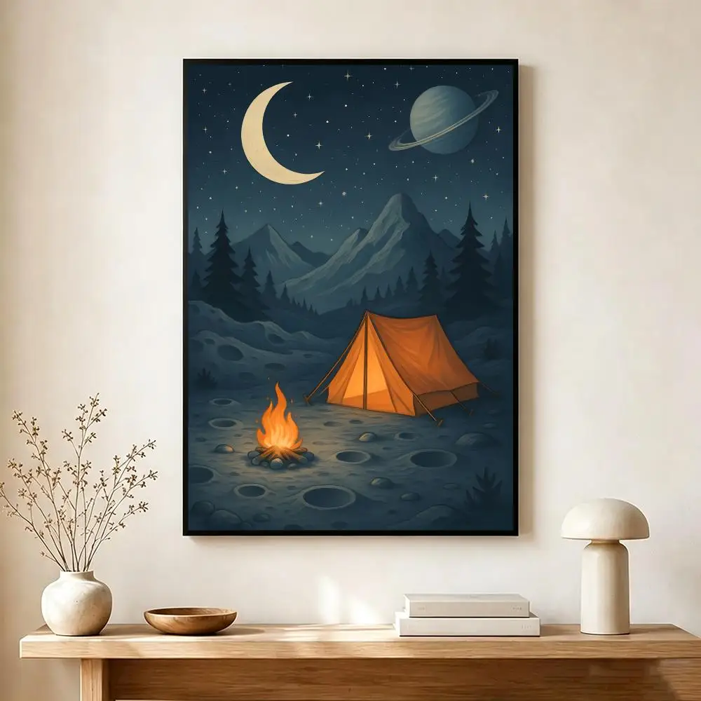 Tent Starry Camping Poster Wall Art Print Decorative Mural Home Decor Gift Unframed