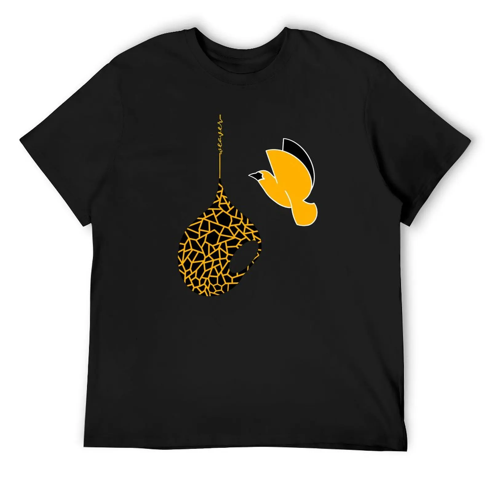 Geometric Ruppell’s Weaver Bird with nest and weaver text detail T-Shirt Aesthetic clothing anime tshirt men t shirts