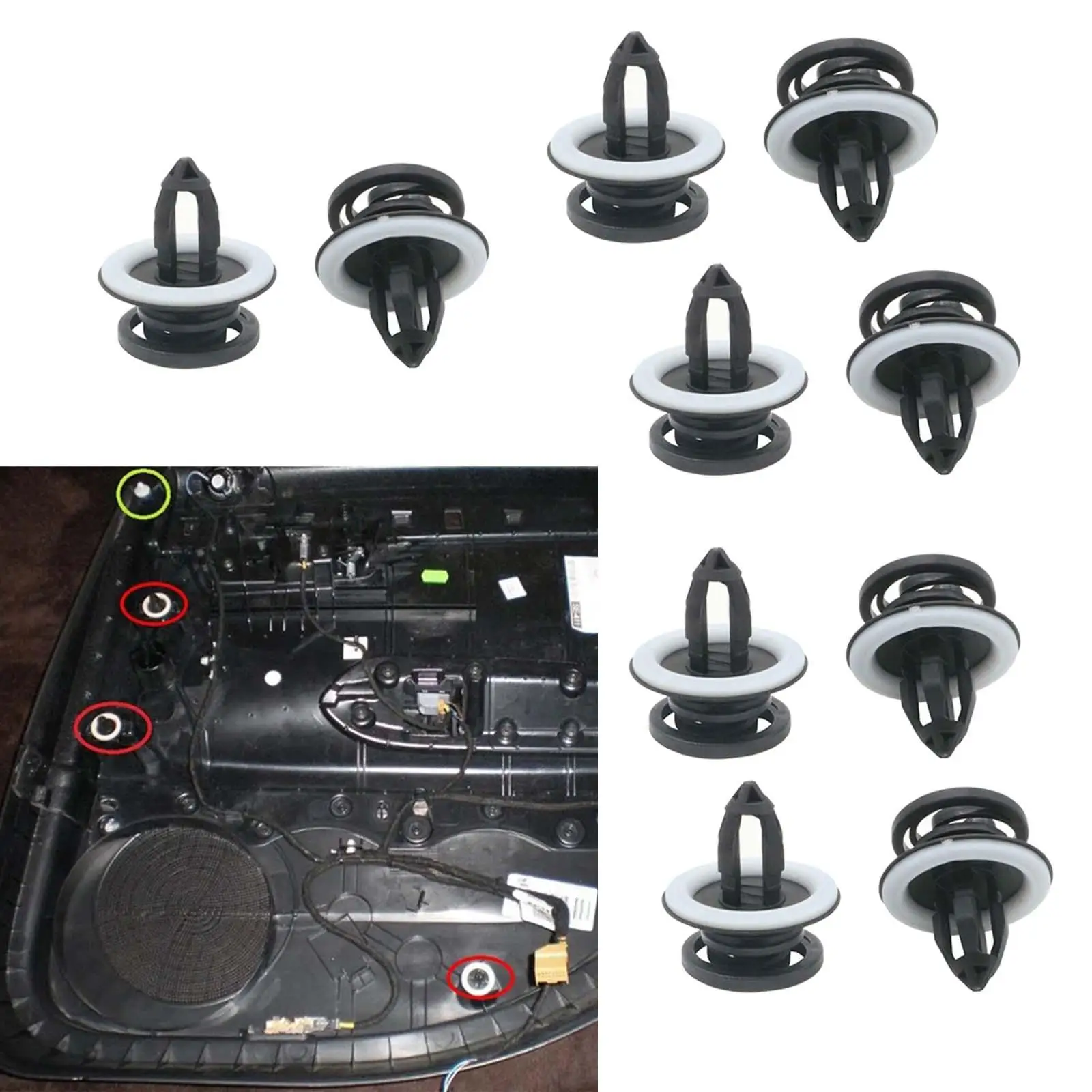 10Pcs Interior Door Trim Panel Clips 8E0-868-243 Black Nylon for Audi A4 B6 B7 Repair Parts Sturdy Easily Install Accessory