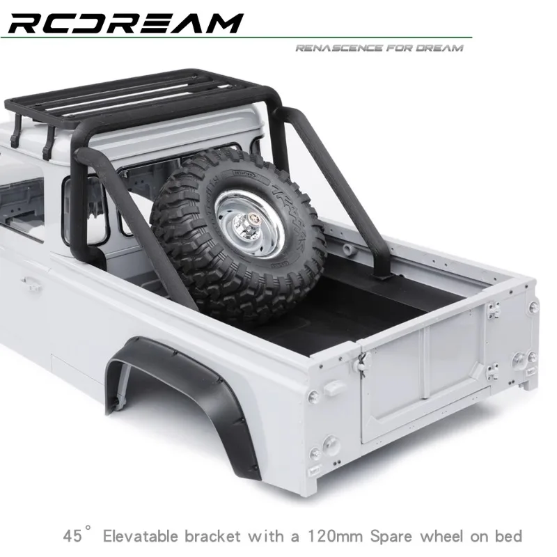 1/10 1/8 RC 크롤러 자동차 AXIAL SCX10 TRX4 RC4WD D90 탱크 300 예비 타이어 거치대, 45 도 각도 배치, 80-140mm 타이어